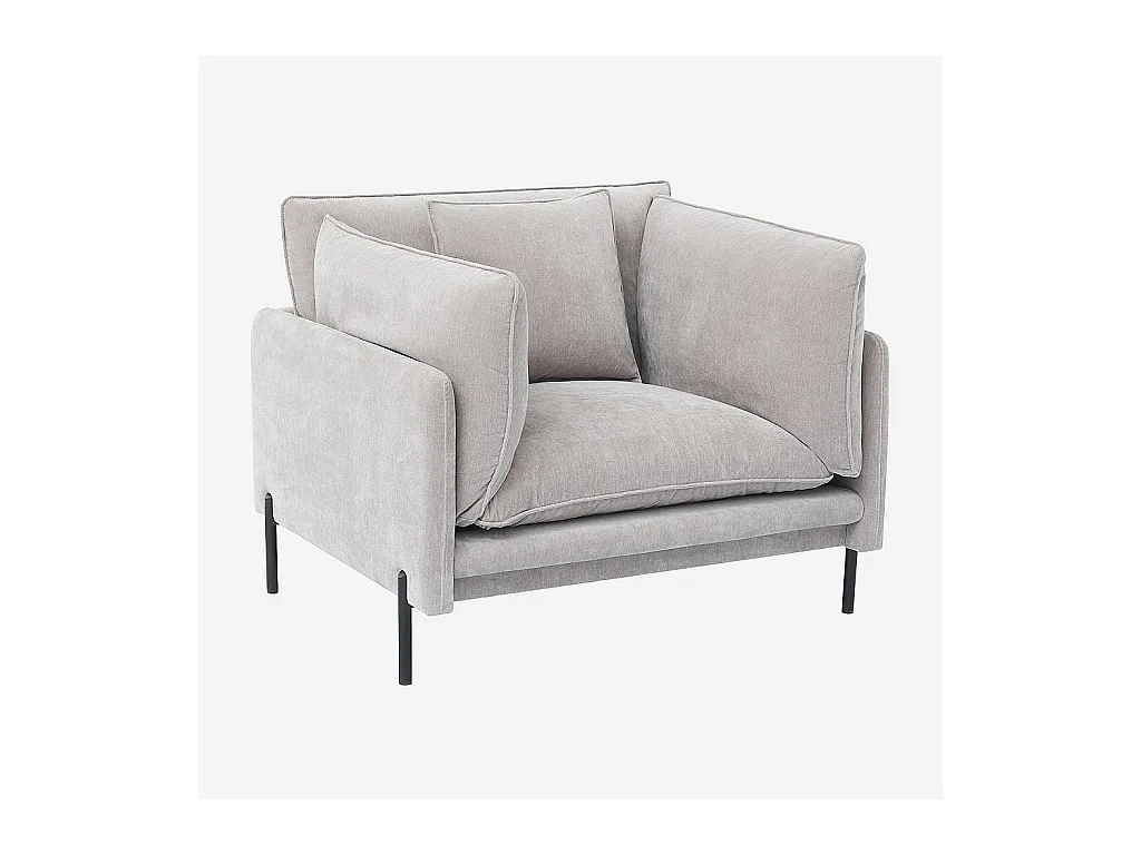 Habitat - Fauteuil déhoussable en tissu garni de plumes - Gris perle - Feath II