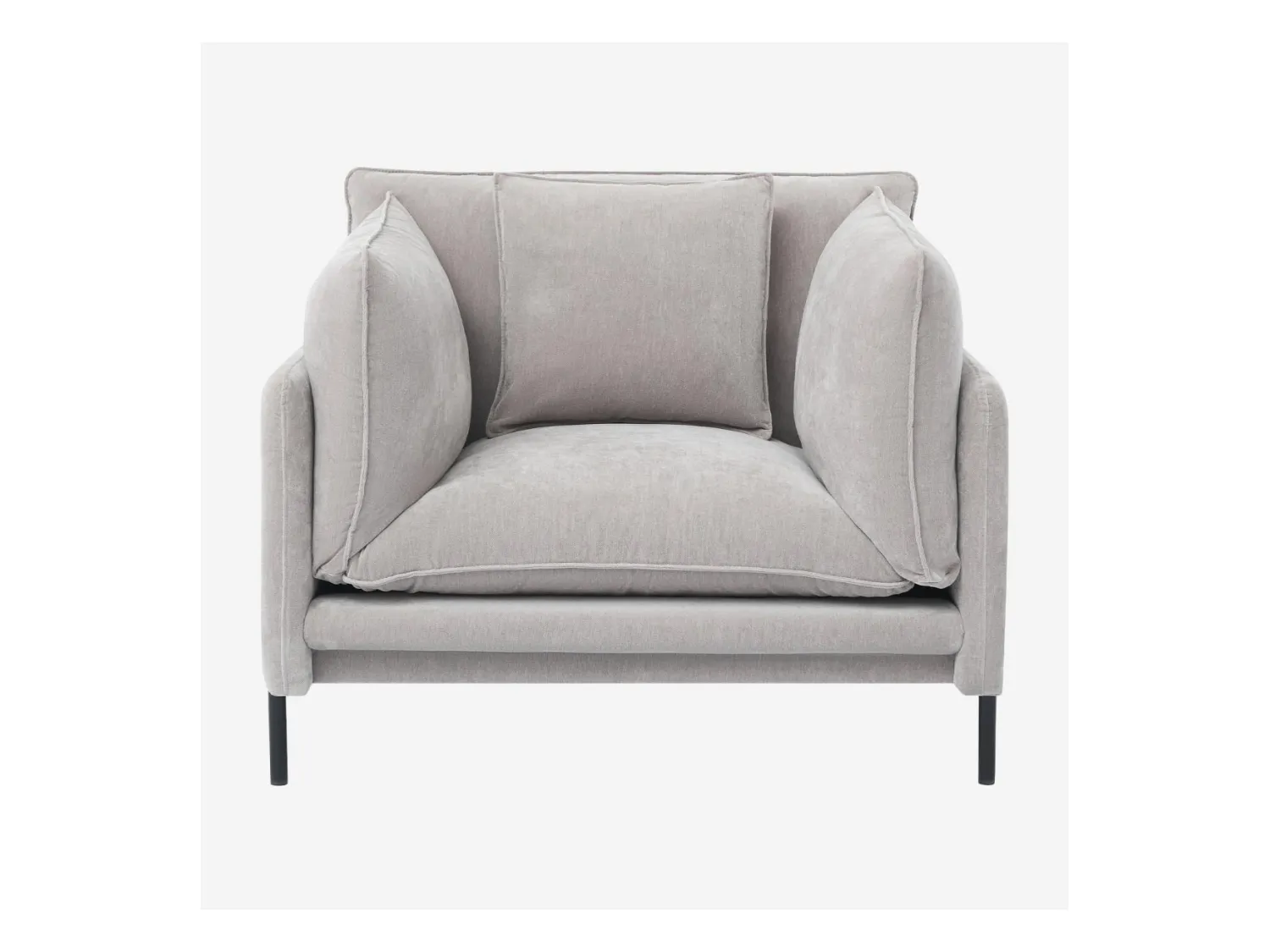 Habitat - Fauteuil déhoussable en tissu garni de plumes - Gris perle - Feath II