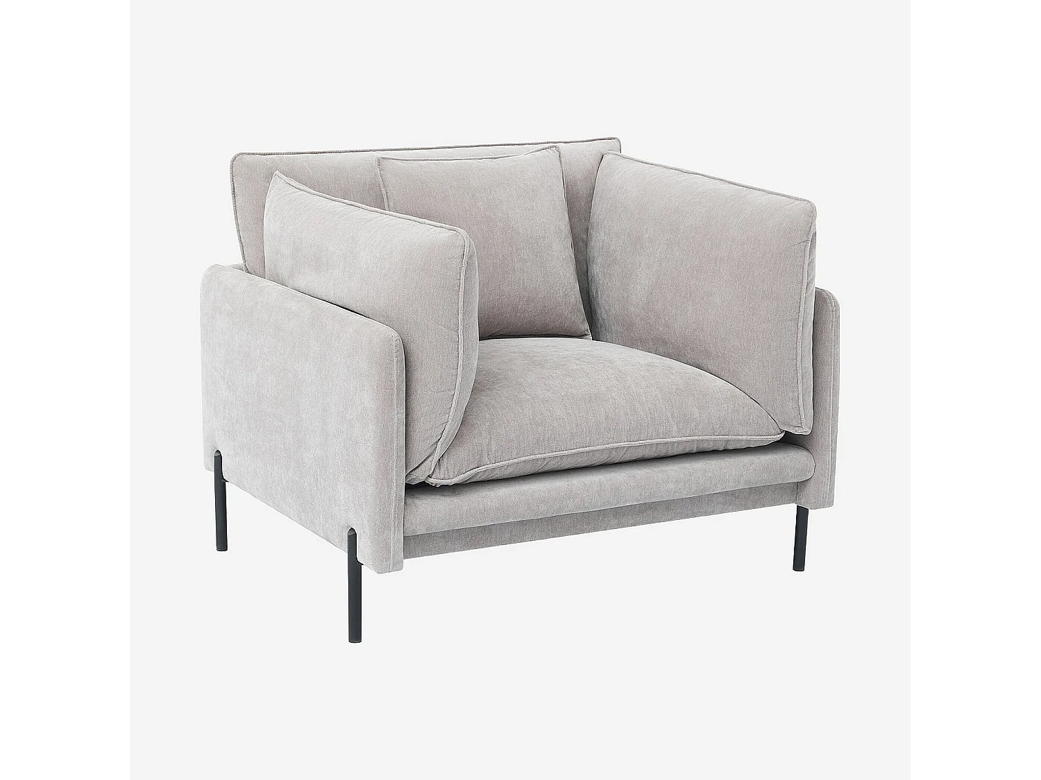 Habitat - Fauteuil déhoussable en tissu garni de plumes - Gris perle - Feath II