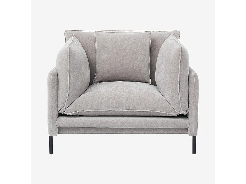 Habitat - Fauteuil déhoussable en tissu garni de plumes - Gris perle - Feath II