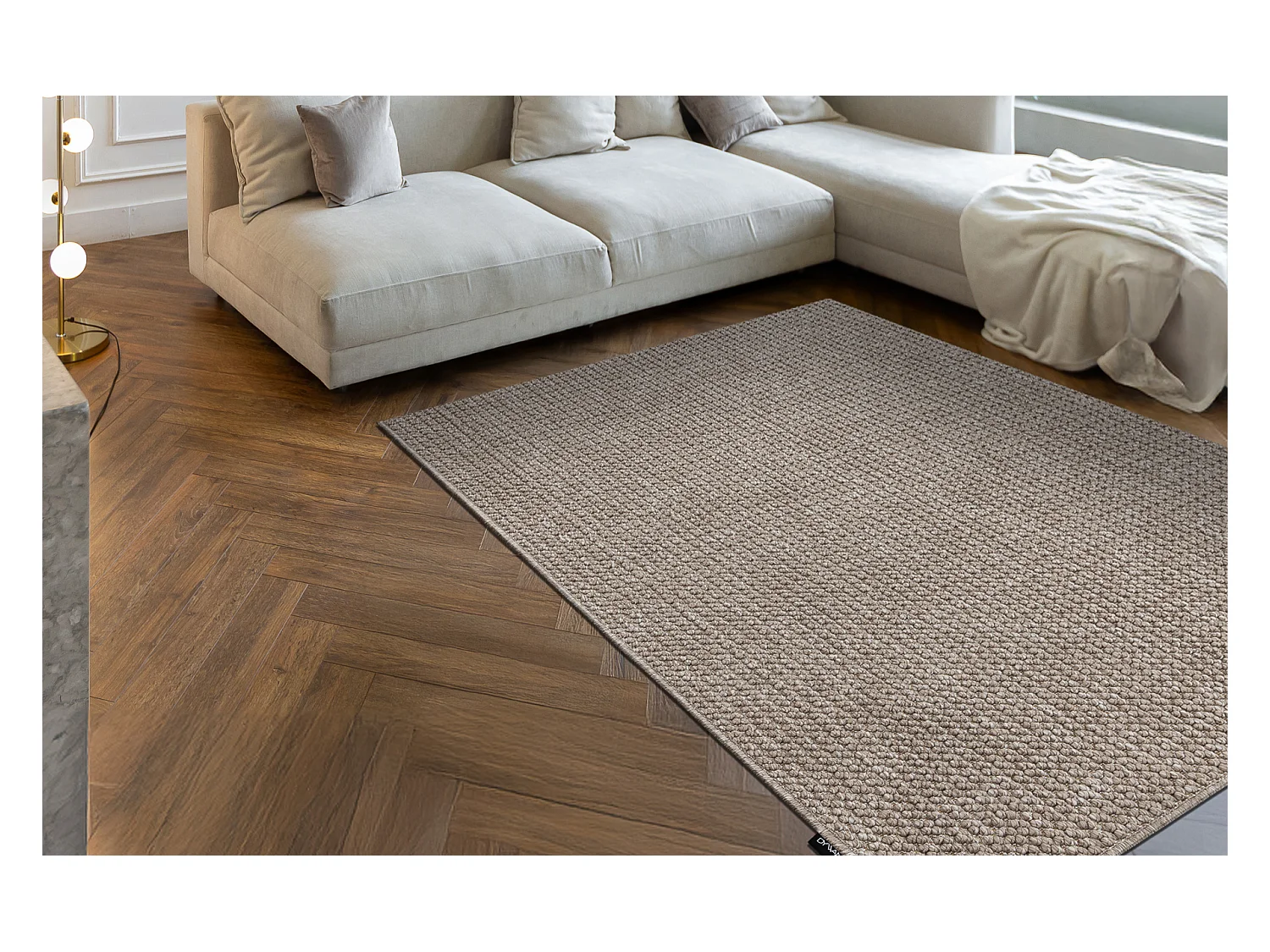 Tapis CASABLANCA LOOP marron, bouclé, doux 350x400 cm