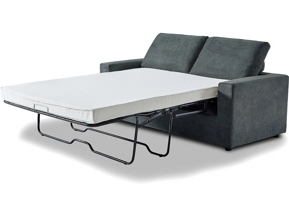 Canapé convertible express 3 places en tissu gris ELENA