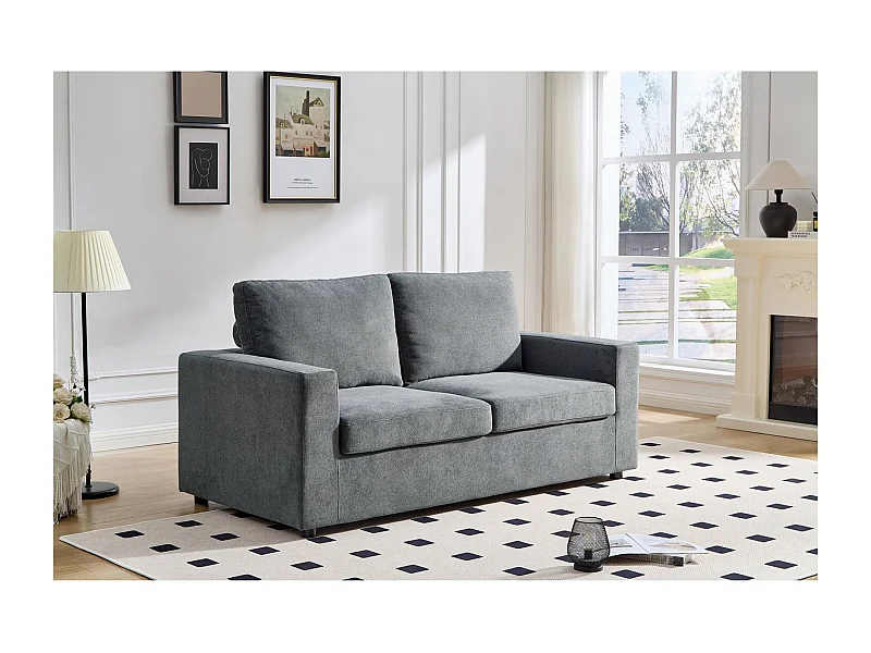 Stoffen slaapbank "Elena" - 3 zits - 140 cm slaap - Grijs