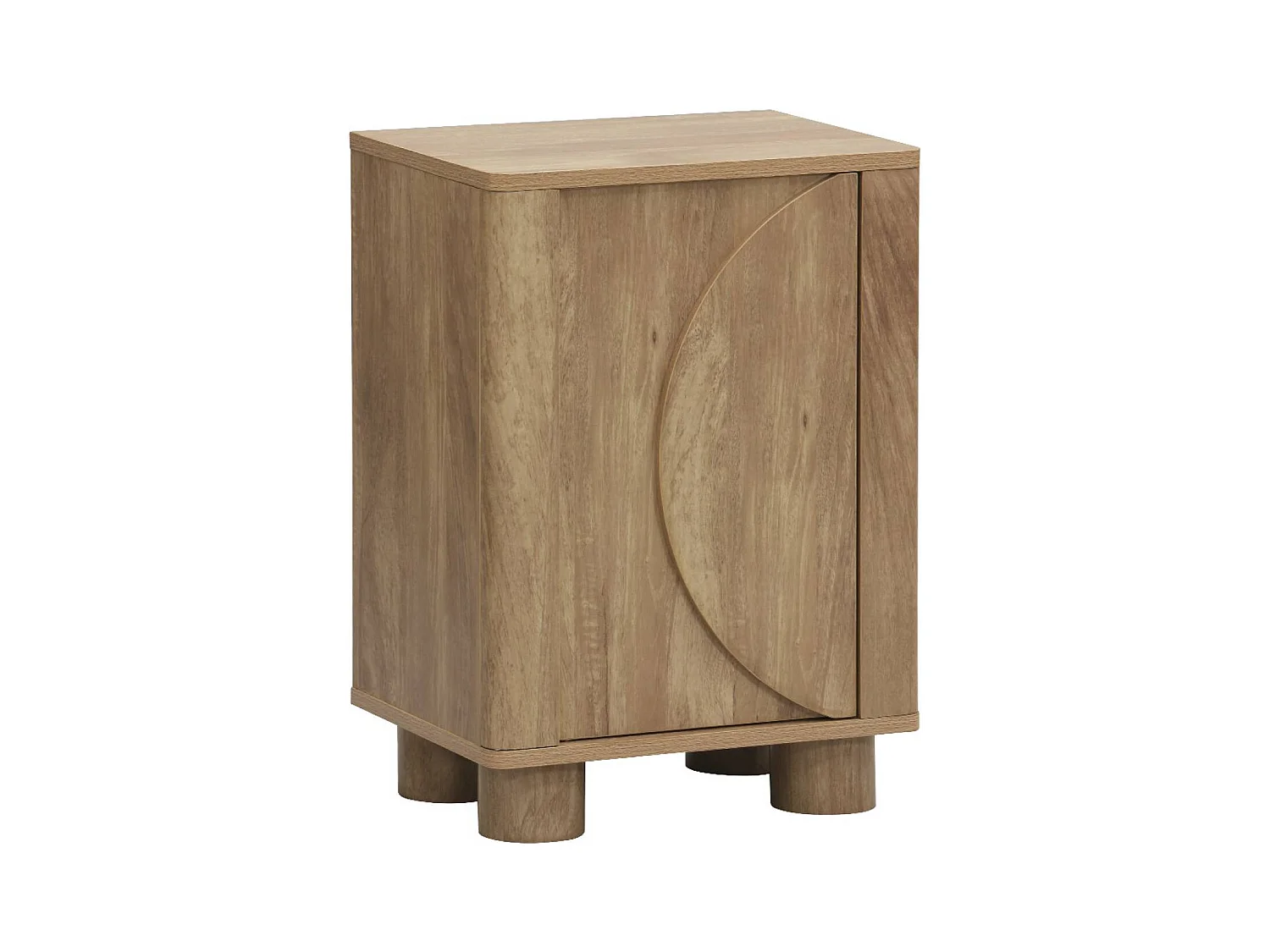 Table de chevet effet bois de manguier 1 porte réversible Pondi