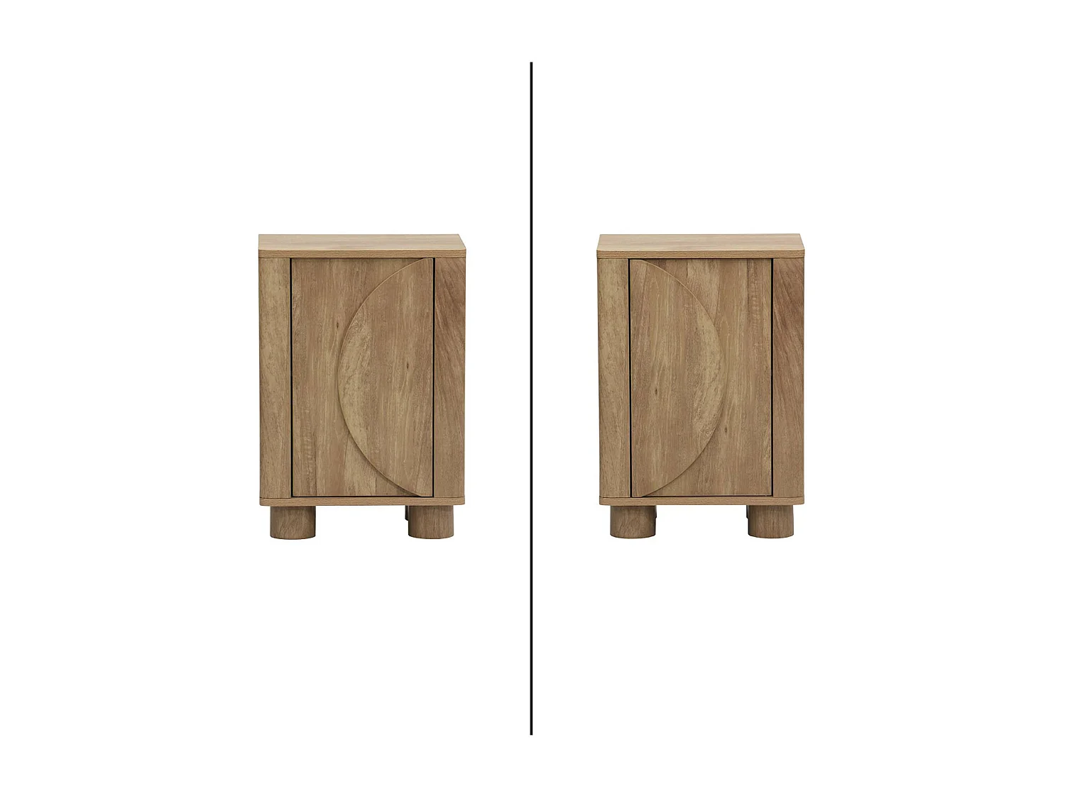 Table de chevet décor bois de manguier 1 porte réversible Pondi