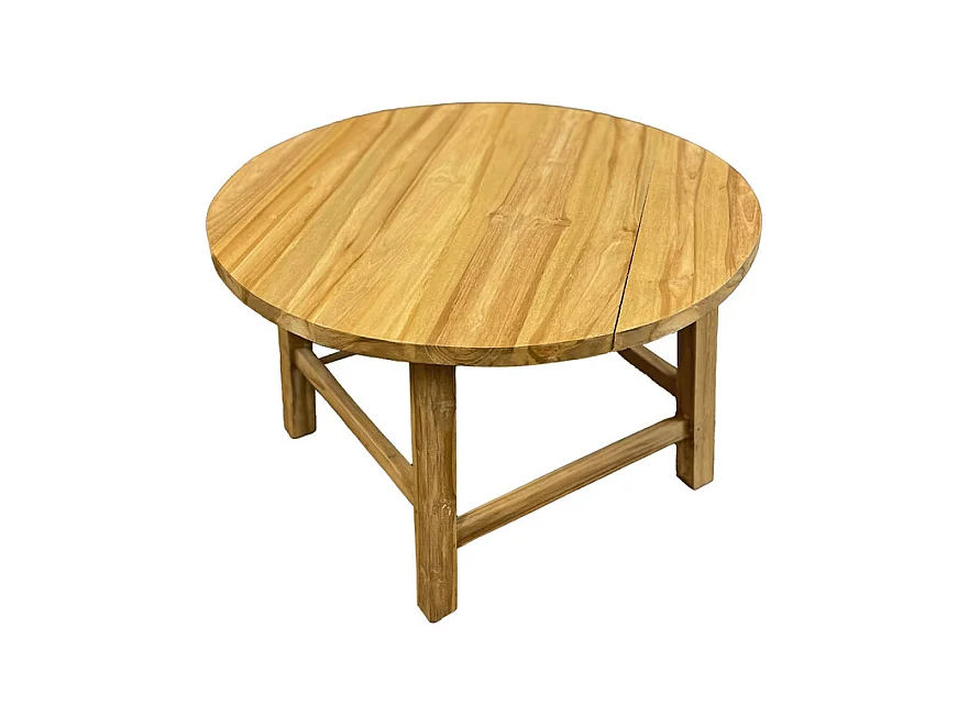 Table basse ronde 70 cm en bois de teck massif – SYLVIA