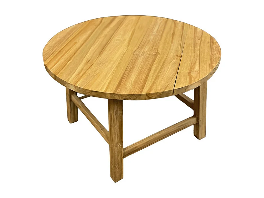 Table basse ronde 70 cm en bois de teck massif – SYLVIA