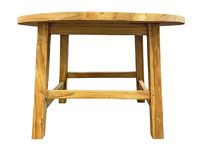 Table basse ronde 70 cm en bois de teck massif – SYLVIA
