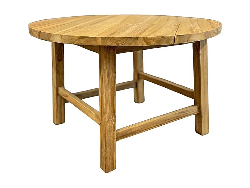 Table basse ronde 70 cm en bois de teck massif – SYLVIA