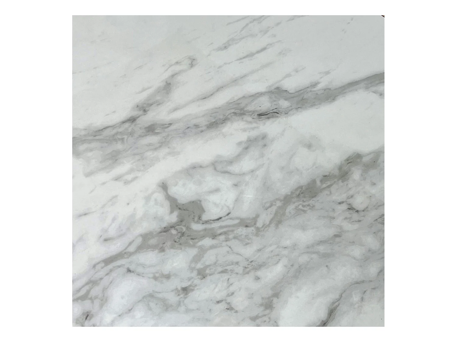 Table basse blanche - plateau céramique, bords crantés LOMBARDIE