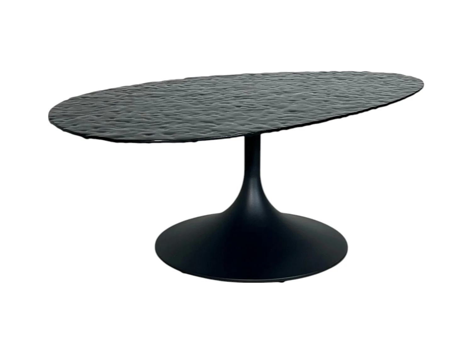 Table basse en verre ondulé noir - forme organique LIGURIE