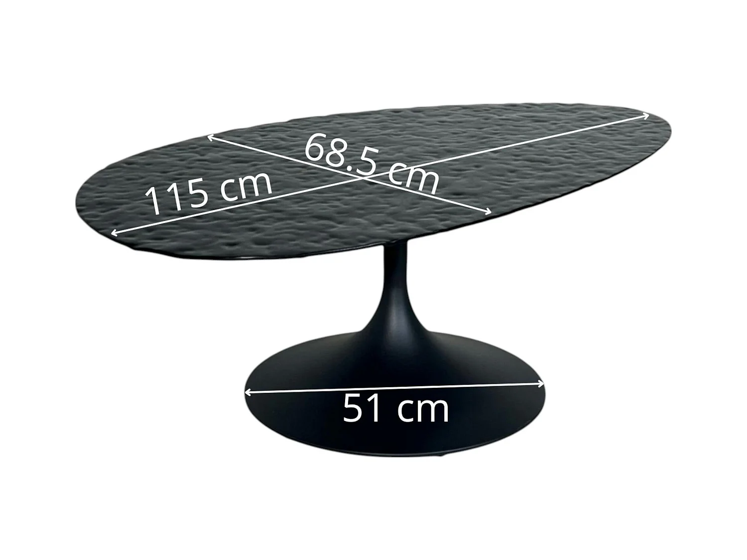 Table basse en verre ondulé noir - forme organique LIGURIE