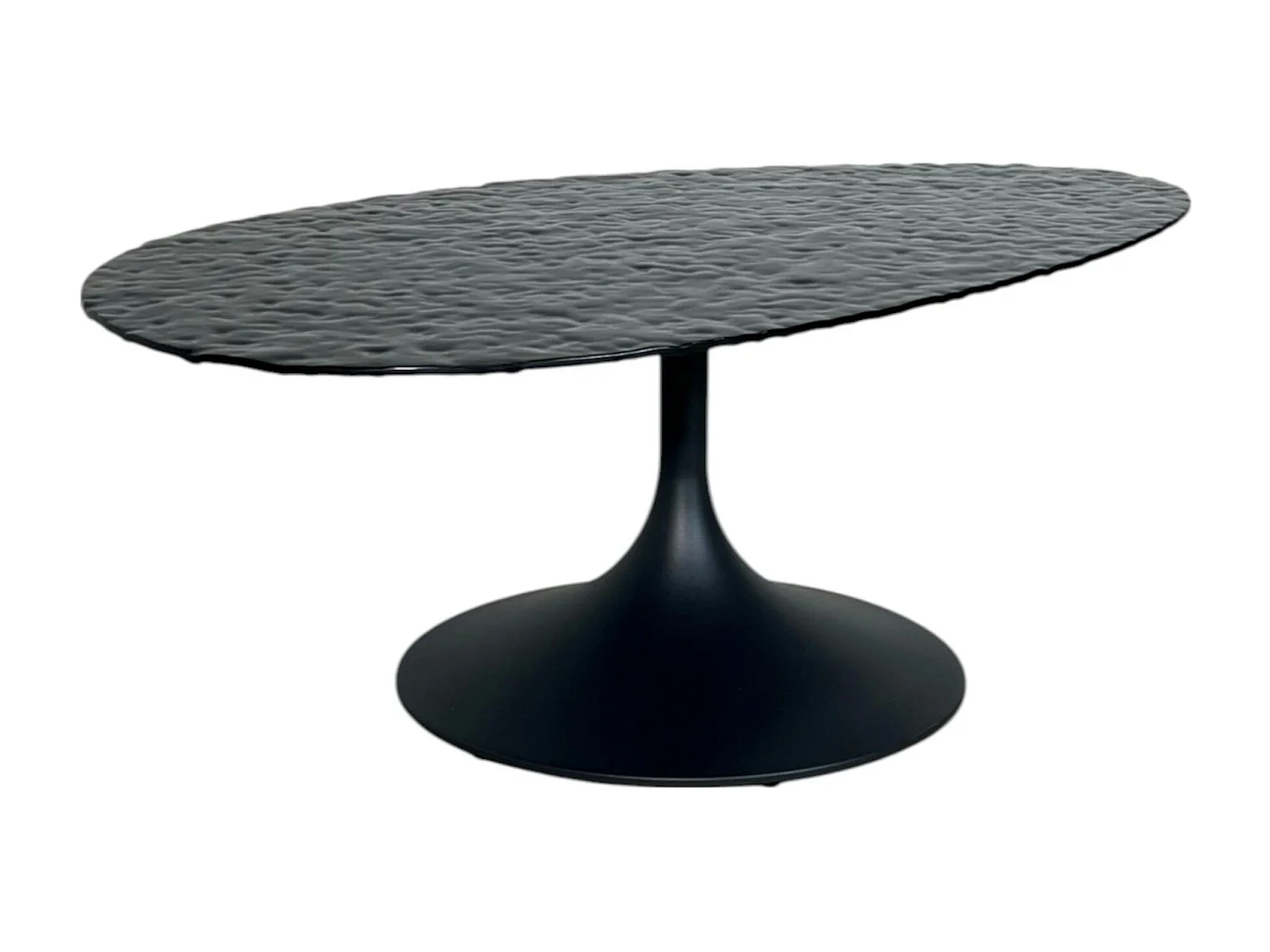Table basse en verre ondulé noir - forme organique LIGURIE