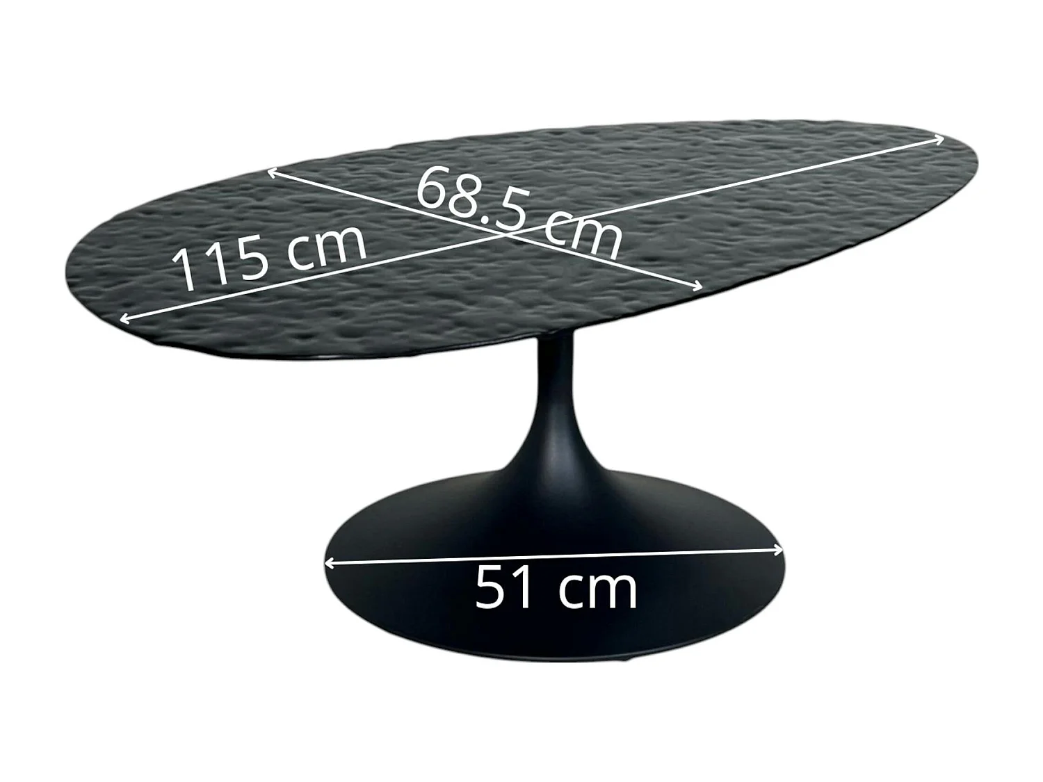 Table basse en verre ondulé noir - forme organique LIGURIE