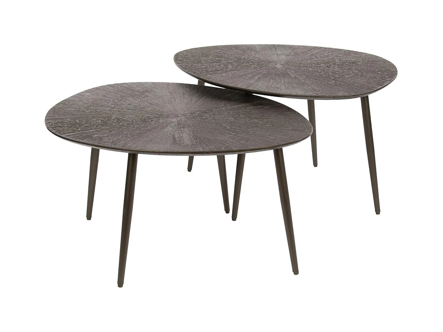 Table gigogne organique – soleil brun bronze (lot de 2) RALF