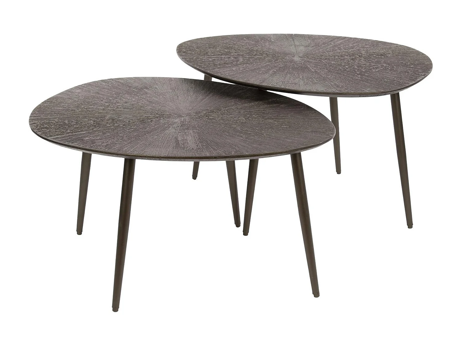 Table gigogne organique – soleil brun bronze (lot de 2) RALF