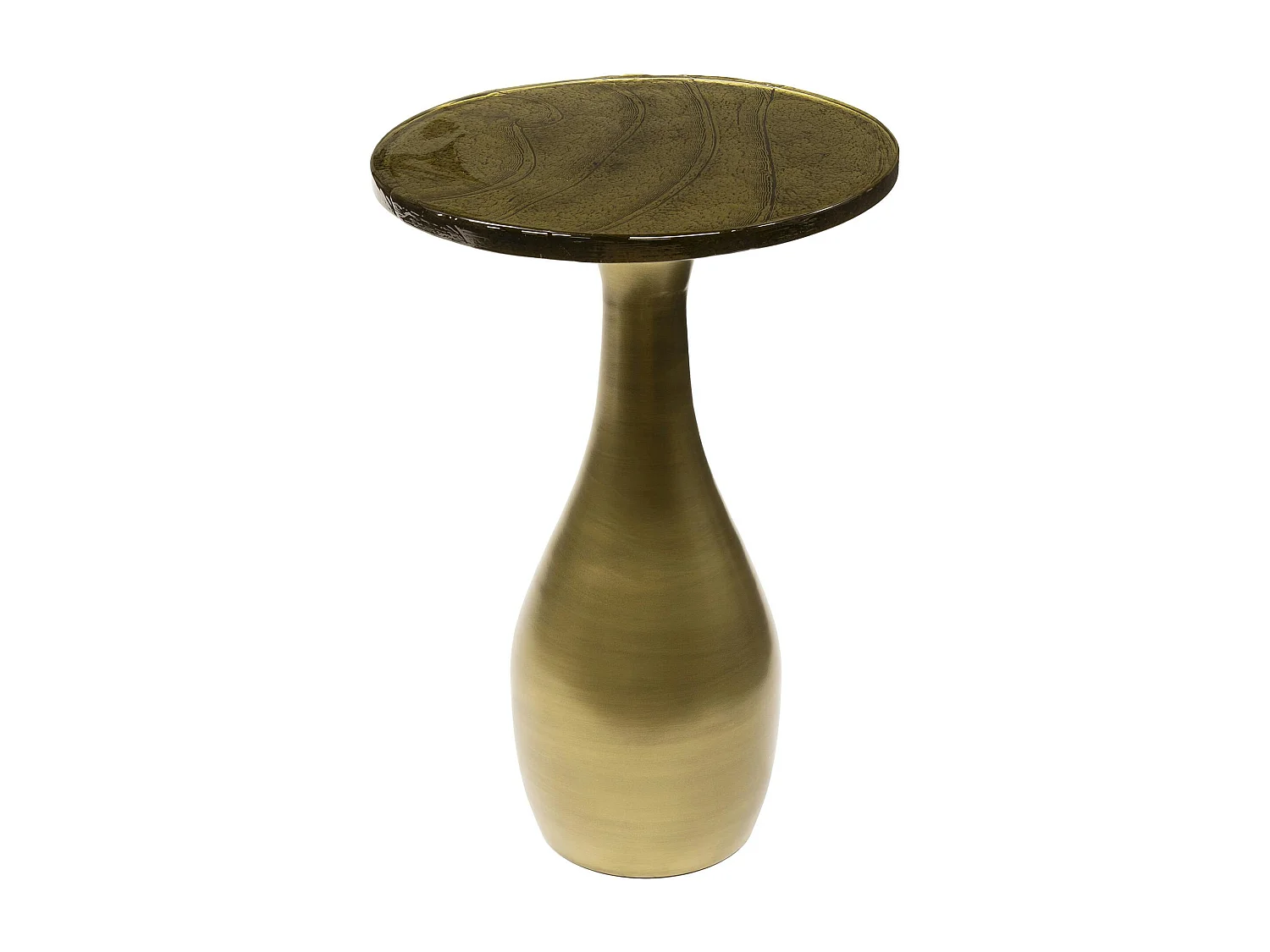 Table d’appoint en verre – antique dorée, 60 cm LAGUNA