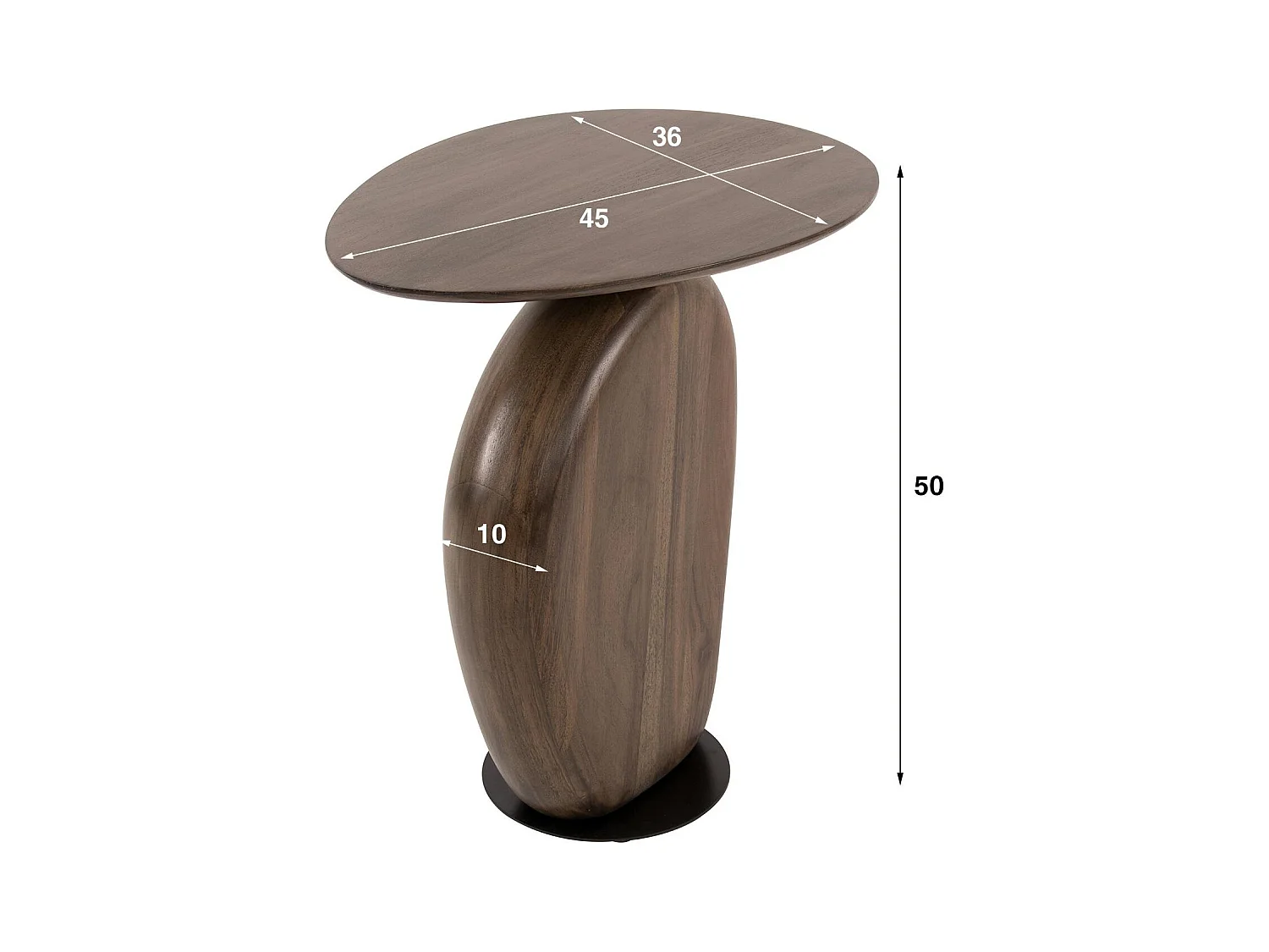 Bout de canapé en bois brun – design organique MYSORE