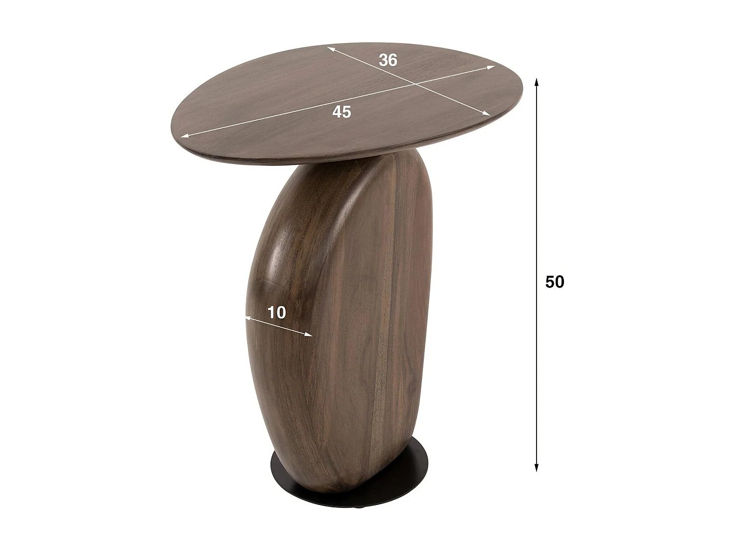 Bout de canapé en bois brun – design organique MYSORE