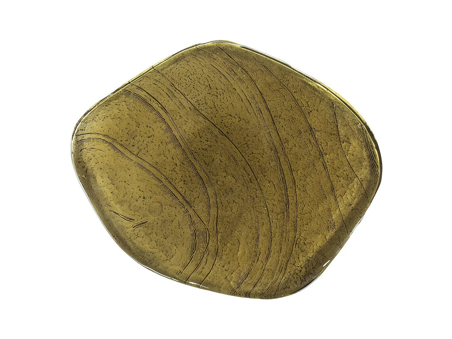 Bout de canapé verre – finition antique dorée, 50 cm LAGUNA