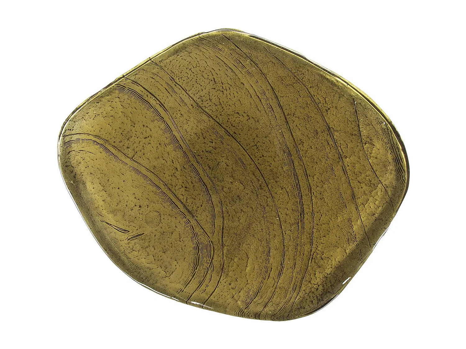 Bout de canapé verre – finition antique dorée, 50 cm LAGUNA