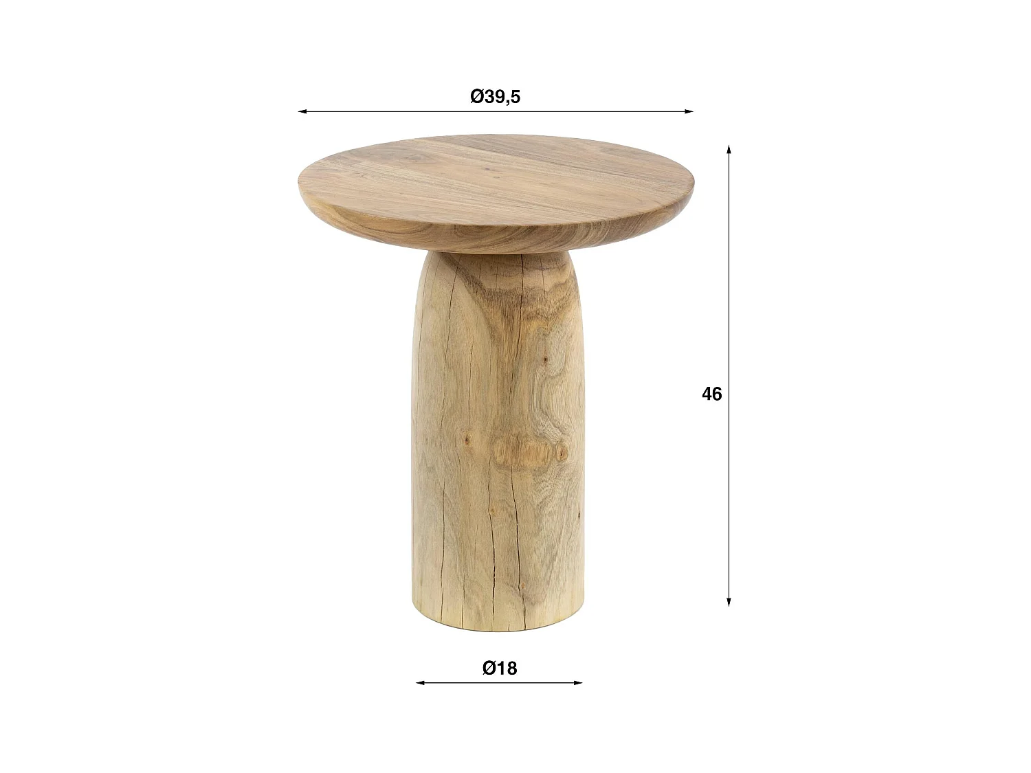 Table d’appoint bois – plateau sculpté, 46 cm MELBOURNE