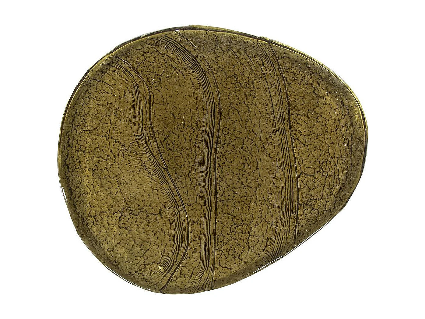 Bout de canapé verre – finition antique dorée, 60 cm LAGUNA