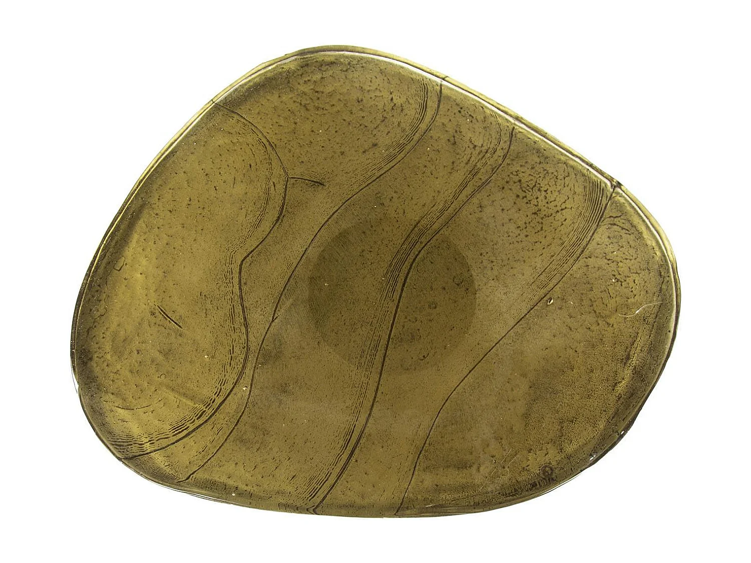 Bout de canapé verre – finition antique dorée, 55 cm LAGUNA