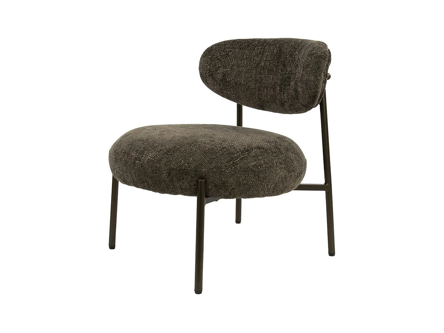 Fauteuil de salon confortable – tissu chenille brun CREEK