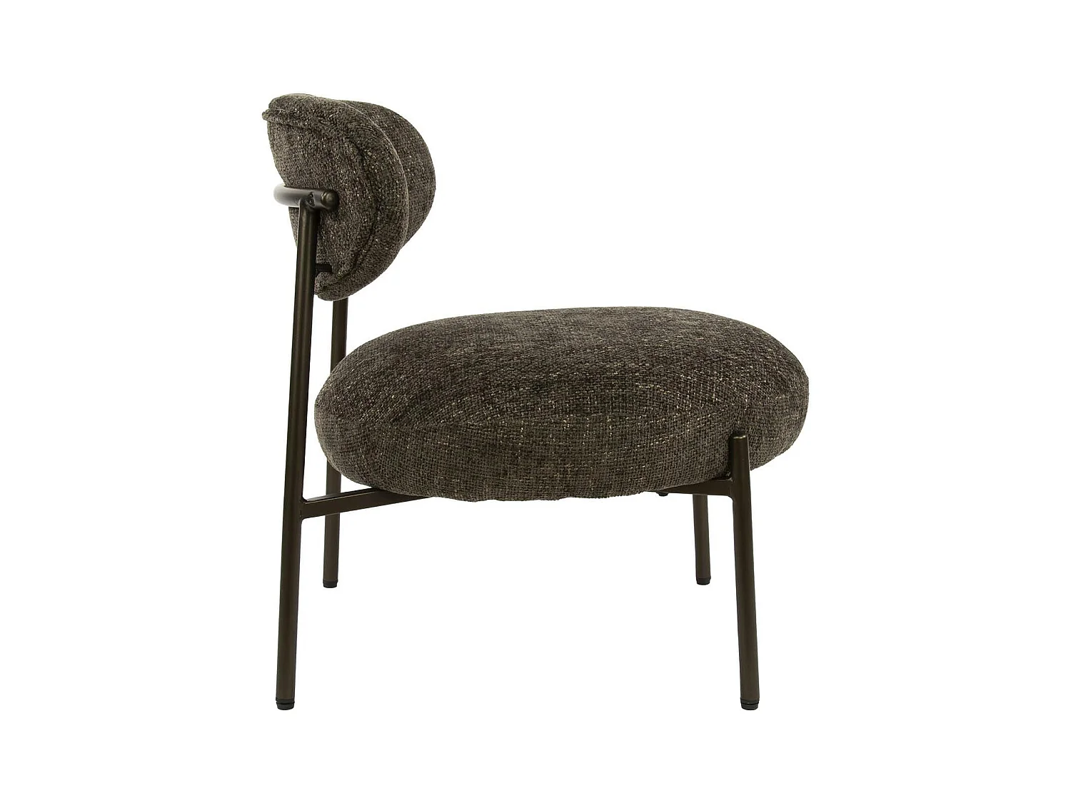 Fauteuil de salon confortable – tissu chenille brun CREEK