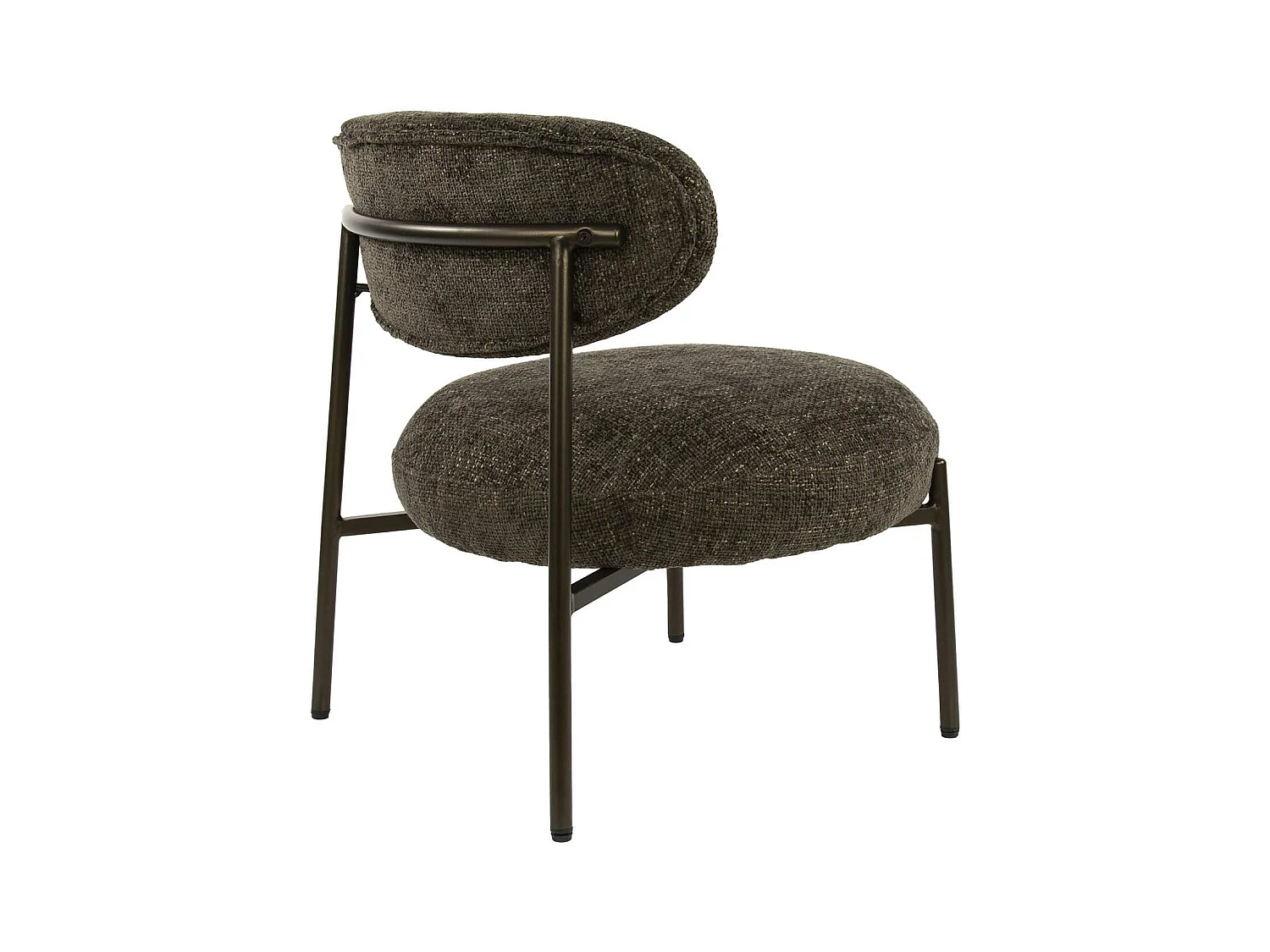 Fauteuil de salon confortable – tissu chenille brun CREEK