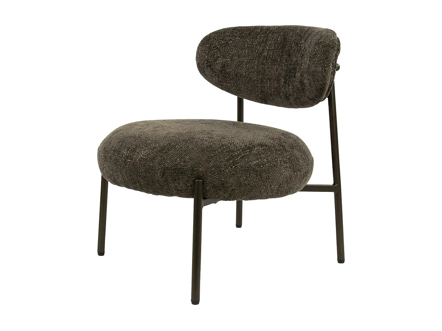 Fauteuil de salon confortable – tissu chenille brun CREEK
