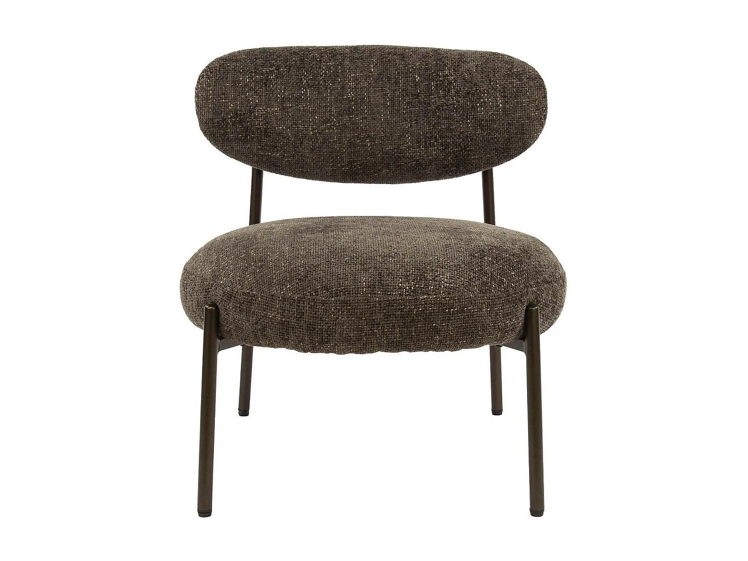 Fauteuil de salon confortable – tissu chenille brun CREEK