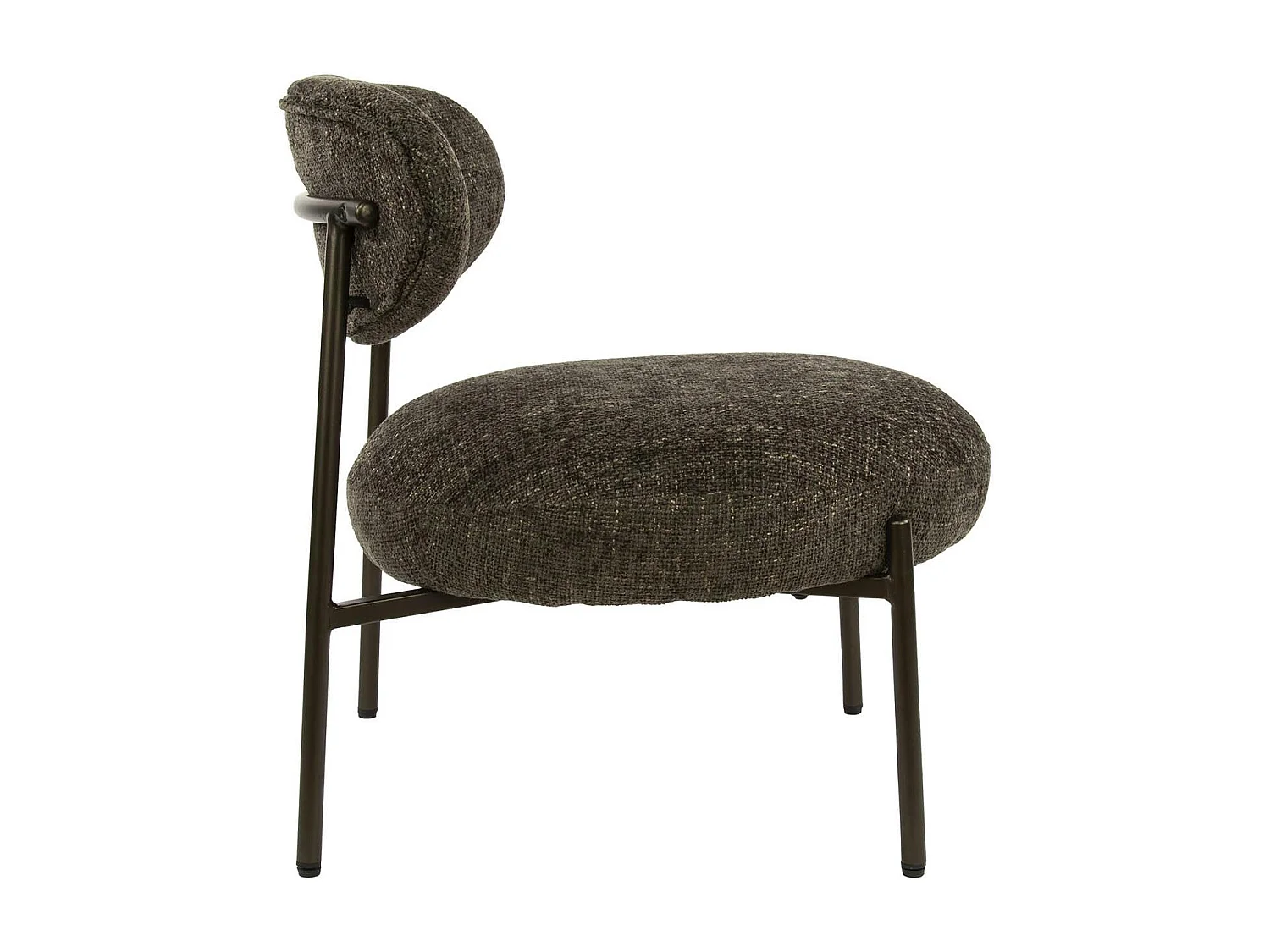 Fauteuil de salon confortable – tissu chenille brun CREEK