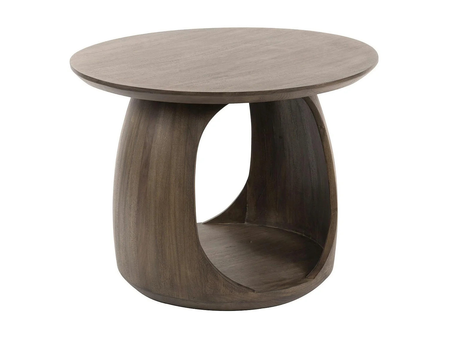 Table d’appoint bois brun – rangement intégré, 46 cm MYSORE