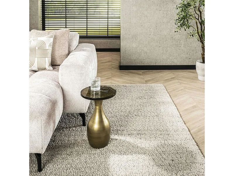 Table d’appoint en verre – antique dorée, 45 cm LAGUNA