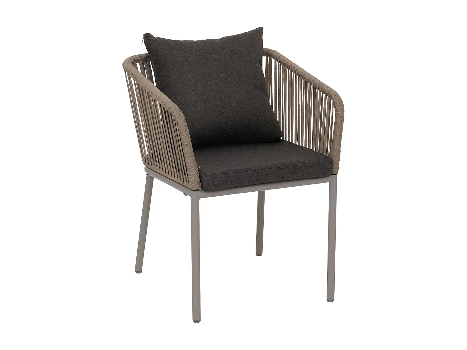 Chaise de jardin MCW-N41 (lot de 2),  gris, coussin gris foncé