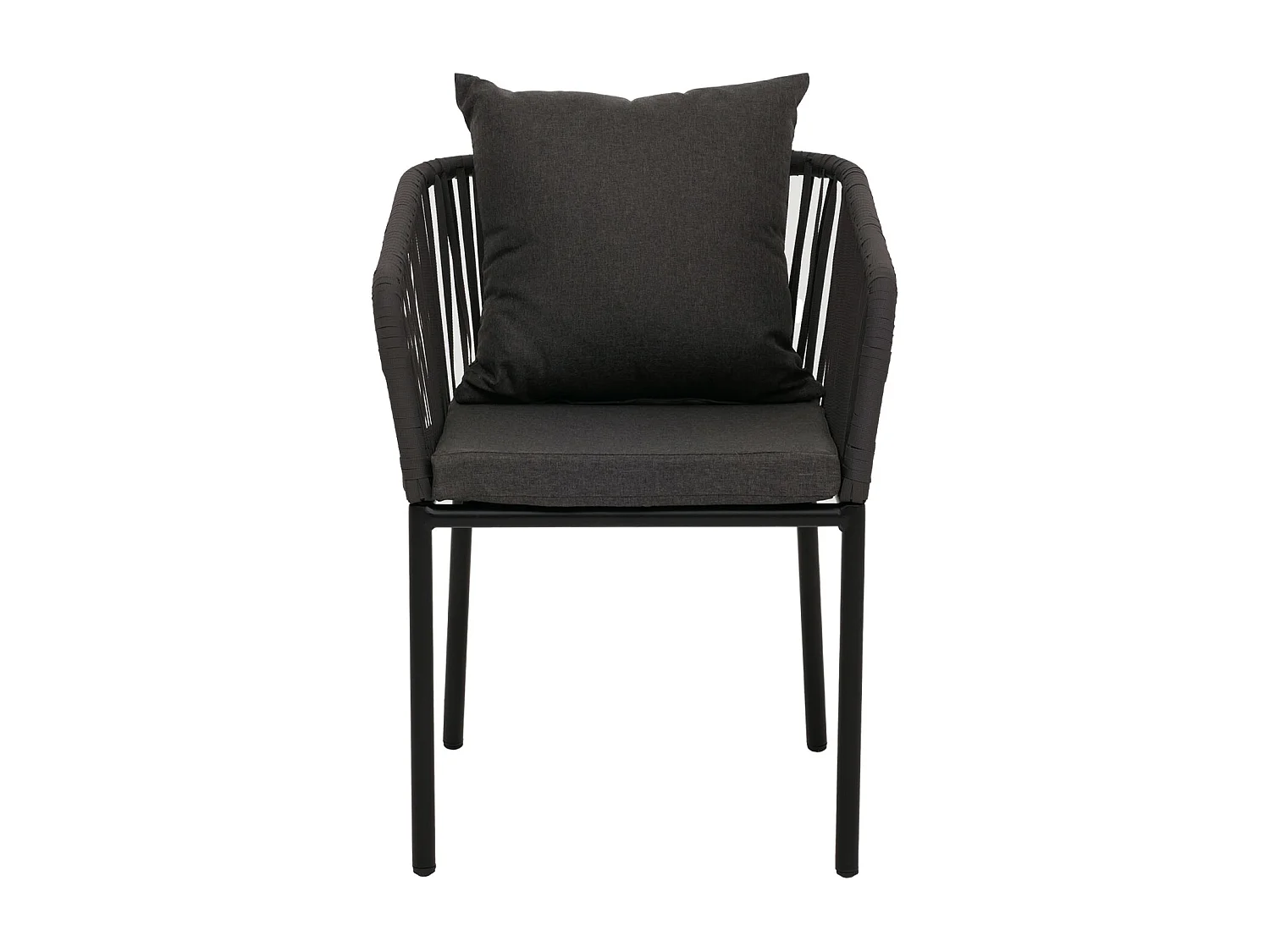 Gartenstuhl MCW-N41 (2er-Set), Anthrazit, Kissen dunkelgrau