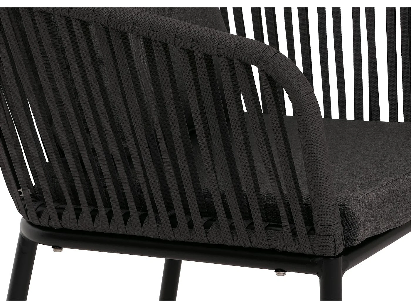 Gartenstuhl MCW-N41 (2er-Set), Anthrazit, Kissen dunkelgrau