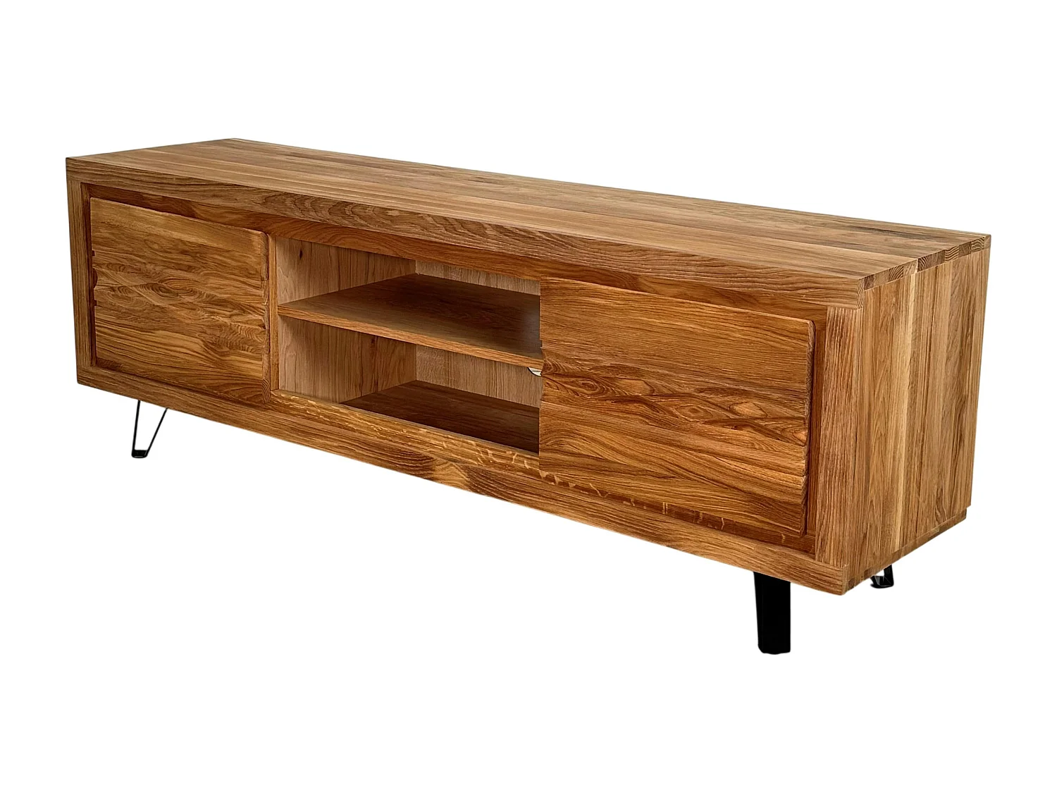 Meuble tv en bois 2 portes - frise décorative ROSETO