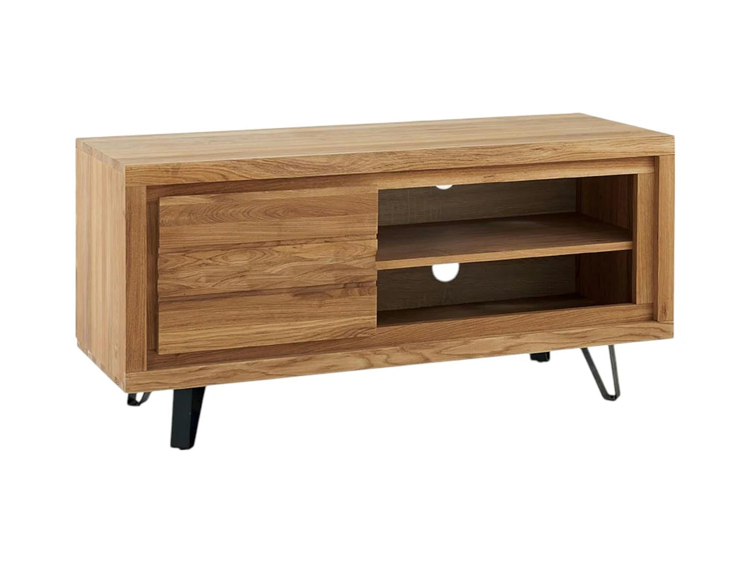 Petit meuble tv en bois avec rangement - motif frise ROSETO