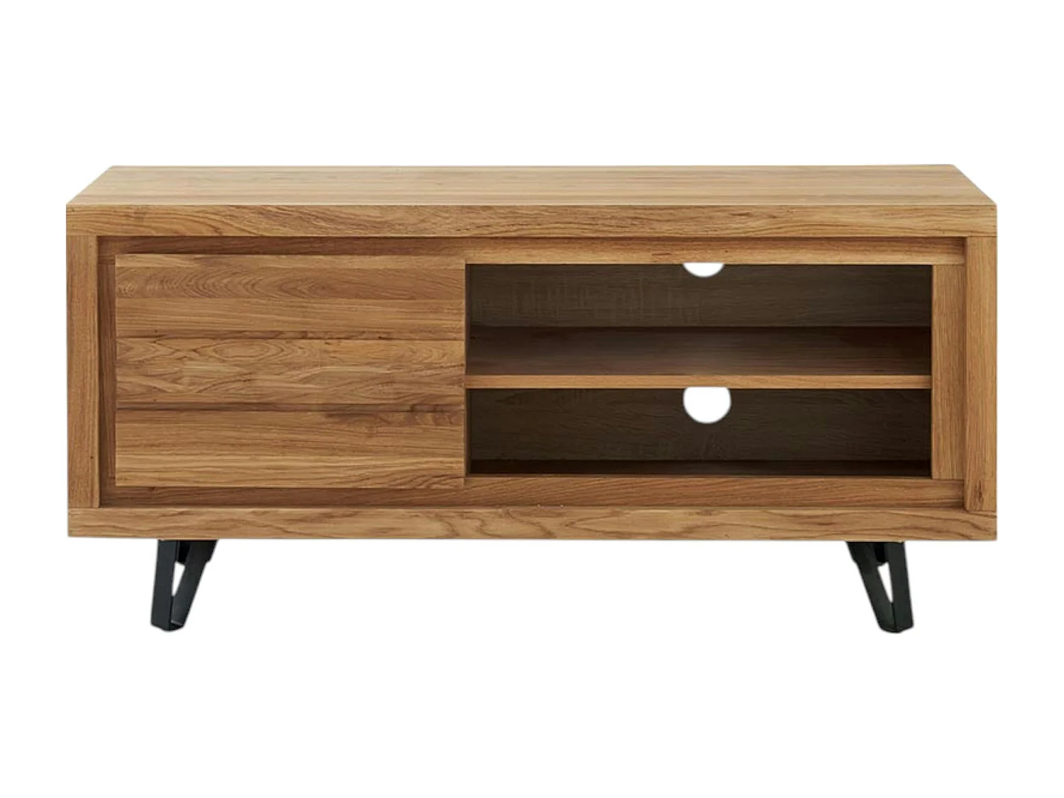 Petit meuble tv en bois avec rangement - motif frise ROSETO