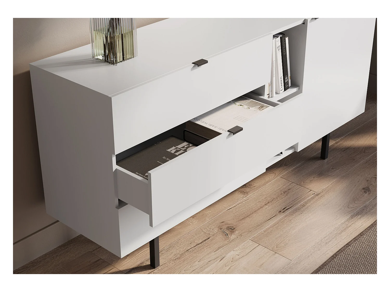 Biała komoda z szufladami Skandica MYWAY / szer. 160 cm