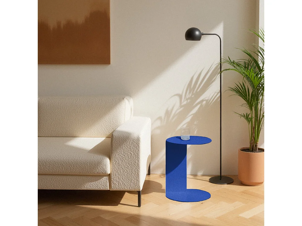 Jimy - Table d'appoint en métal H50cm - Bleu