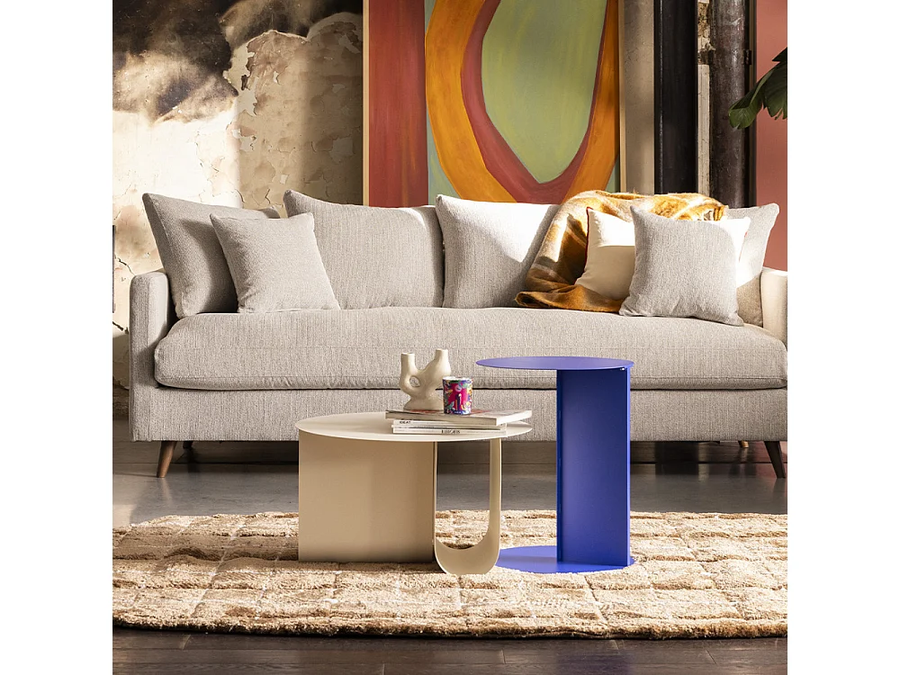 Jimy - Table d'appoint en métal H50cm - Bleu