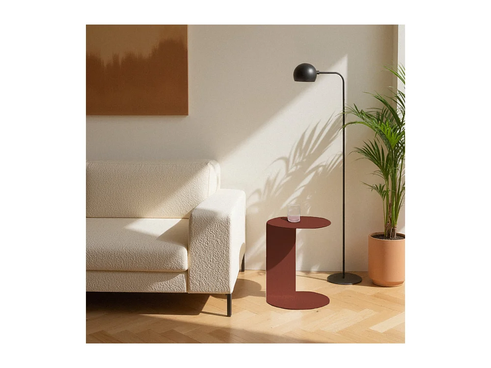 Jimy - Table d'appoint en métal H50cm - Bordeaux