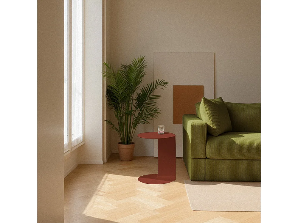 Jimy - Table d'appoint en métal H50cm - Bordeaux