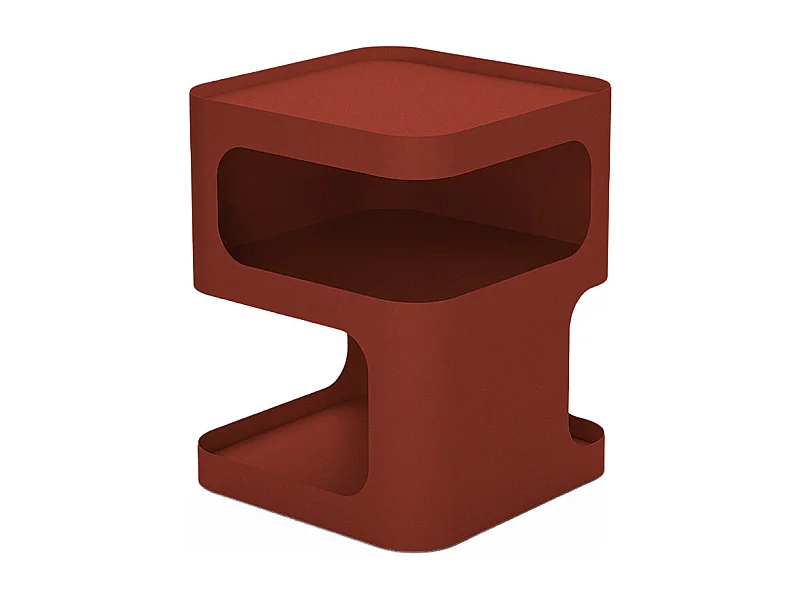 Karry - Petit meuble de rangement en métal H50cm - Bordeaux