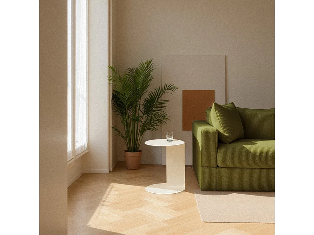 Jimy - Table d'appoint en métal H50cm - Beige