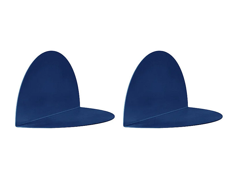 Nuagio - Lot de 2 étagères murales demi-cercle en métal L17,5cm - Bleu